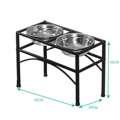 Pawz Pet Feeder Bowl Dual Elevated Raised Dog Puppy Stainless-Stee